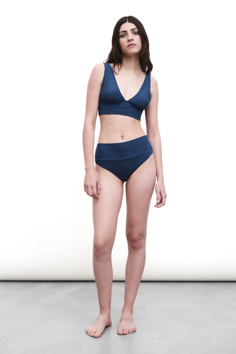 Culotte Etta – Bikini de tejido italiano con filtro UV+50 Azul