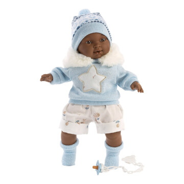 Muñeco Llorens Shirham Afro Llorón Conjunto Abrigado Muñeco Llorens Shirham Afro Llorón Conjunto Abrigado
