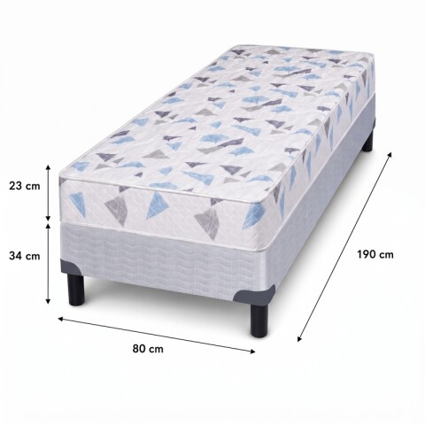 Sommier Zafiro Azurita 1 Plaza 80x190cm | Colchón + Base Sommier Zafiro Azurita 1 Plaza 80x190cm | Colchón + Base