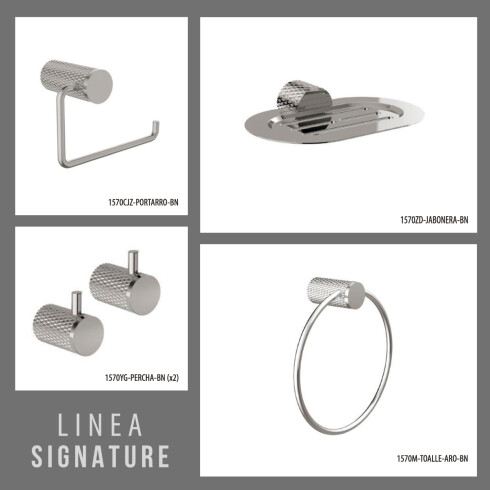 SET DE ACCESORIOS DE BAÑO INCLUYE 2 PERCHAS,TOALLERO DE ARO,PORTARROLLO Y JABONERA 000