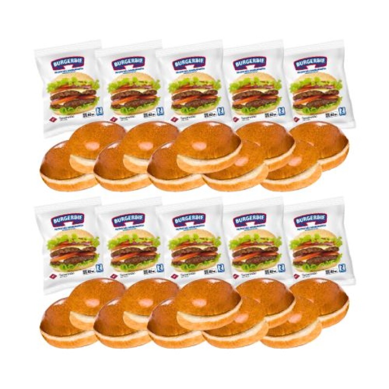 Pack Combo Hamburguesas Burgerbif + Panes 20+20 ud.