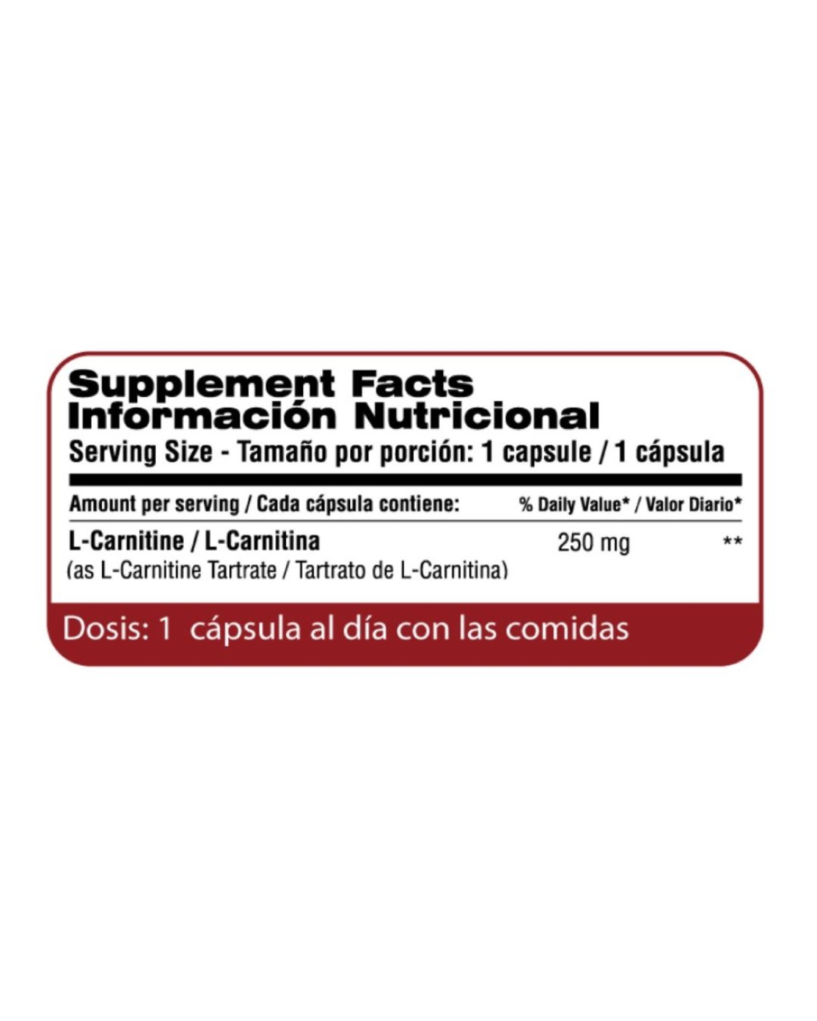 L-carnitine 250mg Qualivits - 60caps  Wikimsculos