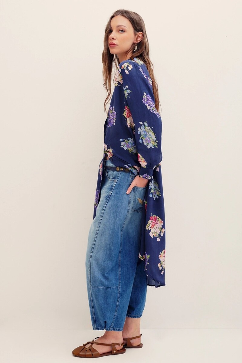 CAMISA SAITAMA BOUQUETS Azul