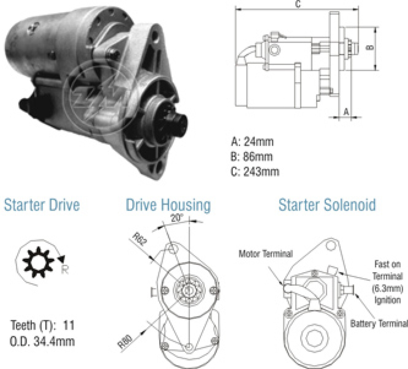 ARRANQUE - BESTA 12V 11D SIST. N.DENSO ZM 