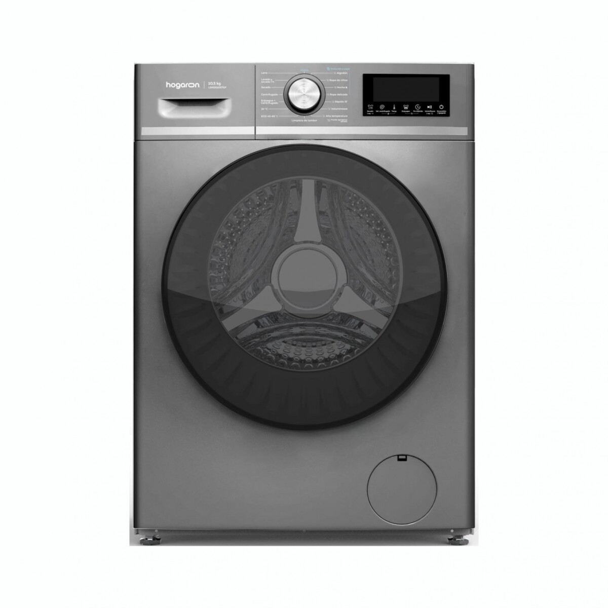 Lavasecarropas HOGARON LSHOG105T Capacidad 10,5/7 Kg Carga Frontal - Titanium Gray 