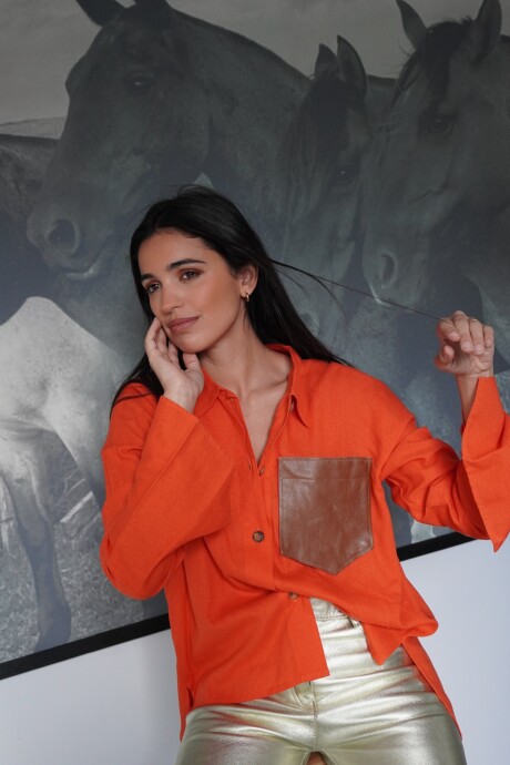 Pocket Shirt Naranja Cuero