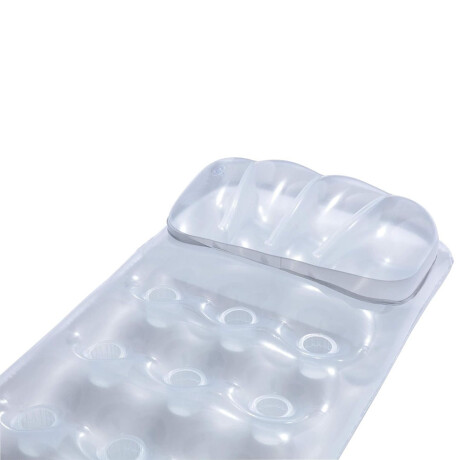 Colchoneta Inflable Flotador con Almohada p/ Piscina Bestway Transparente