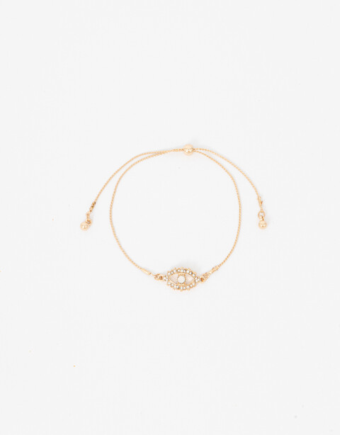 Pulseras Flexibles Lucky charm Pulsera Flexible Con Dije Ojito Strass - Dorado