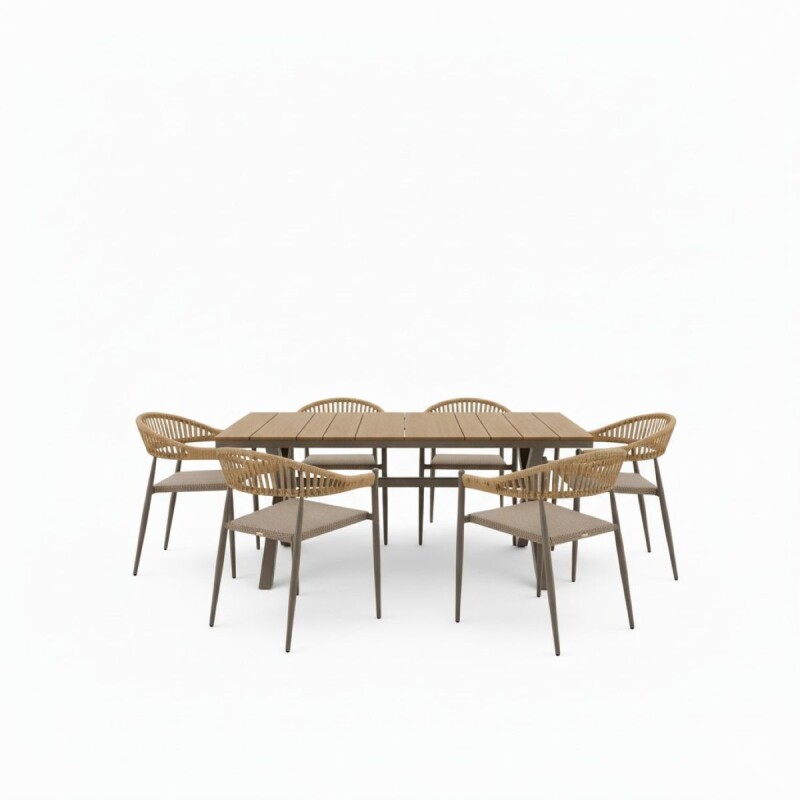 JGO DE MESA BEIGE P/JARDIN 7PZAS Unica