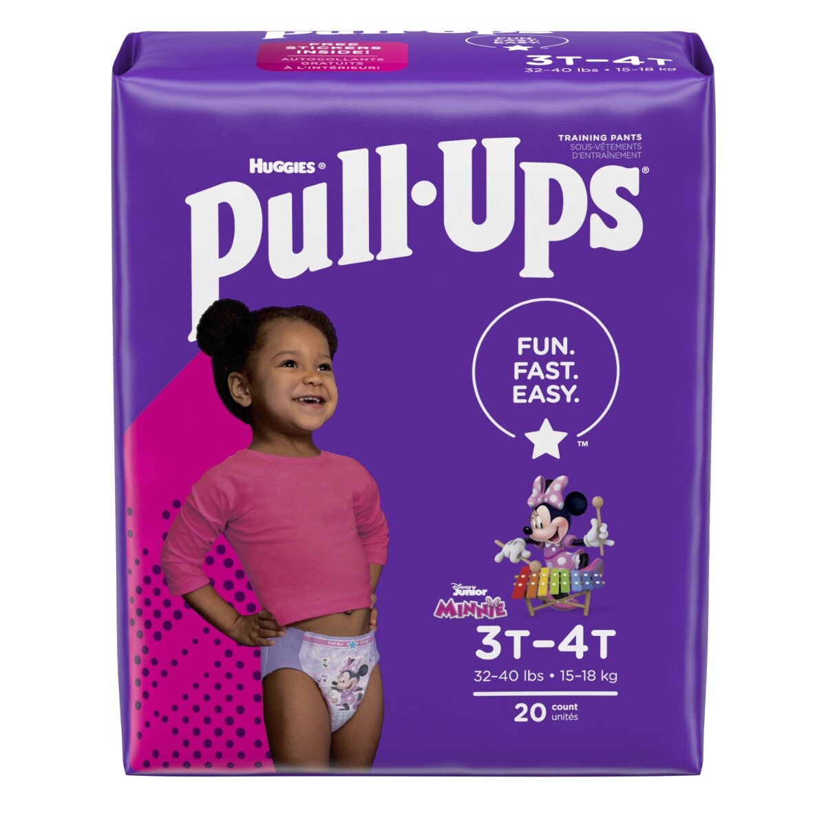 Pañales Huggies Pull-ups Girl 3t-4t 20 Uds. 