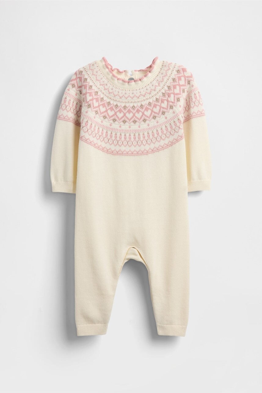 Enterito Buzo Fairisle Bebé Barely Pink