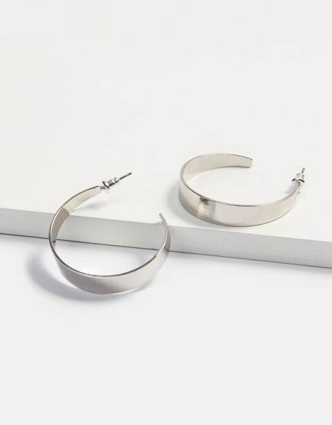 Aros Argollas Aros Argollas Metal Livianos - Plateado Rodio