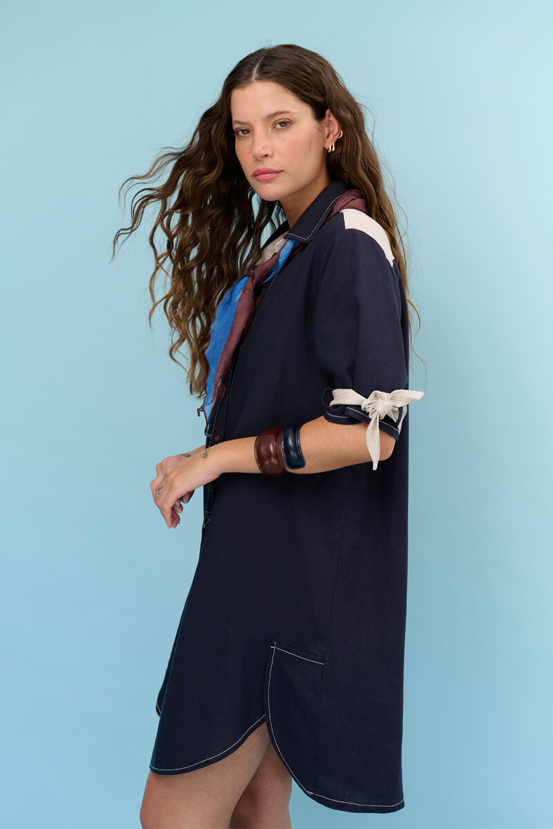 VESTIDO LINO POLO AZUL