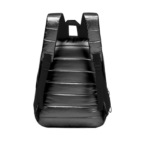 Mochila Escolar Puffer Metalizada Trendy Negro