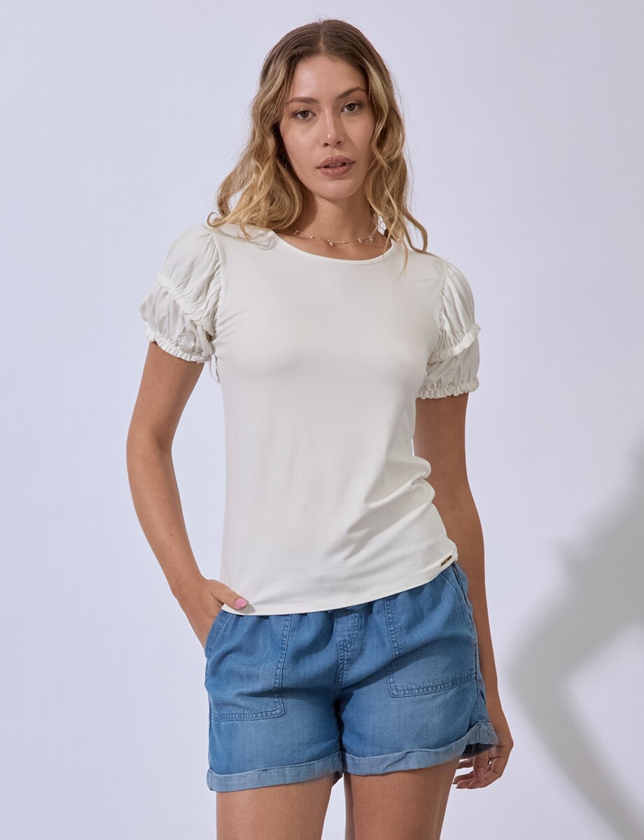 Blusa Manga Frunces - Crudo 