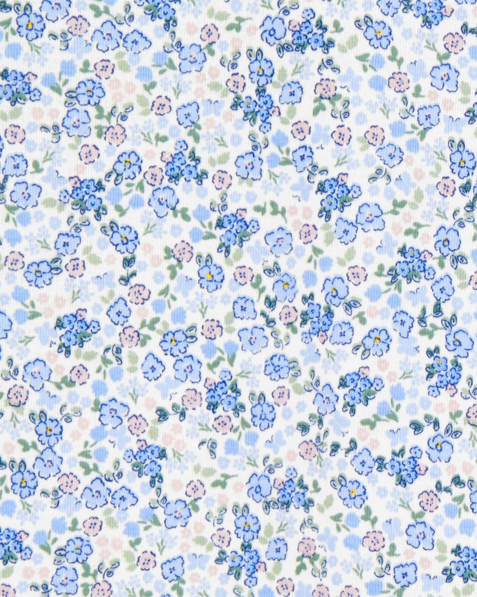 Pijama cuatro piezas de algodón, dos pantalones y dos remeras, diseño floral Sin color