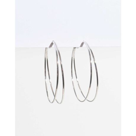 Argollas De Metal Reciclado Plateado Rodio