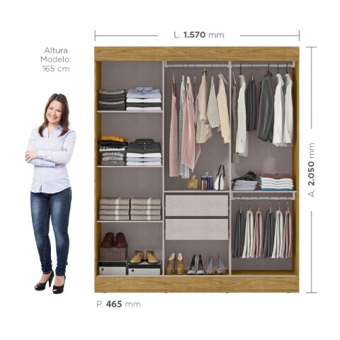 Combo de Dormitorio Ropero Sirius 3 Puertas Corredizas y Cómoda Carla - Marrocos Ripado Combo de Dormitorio Ropero Sirius 3 Puertas Corredizas y Cómoda Carla - Marrocos Ripado