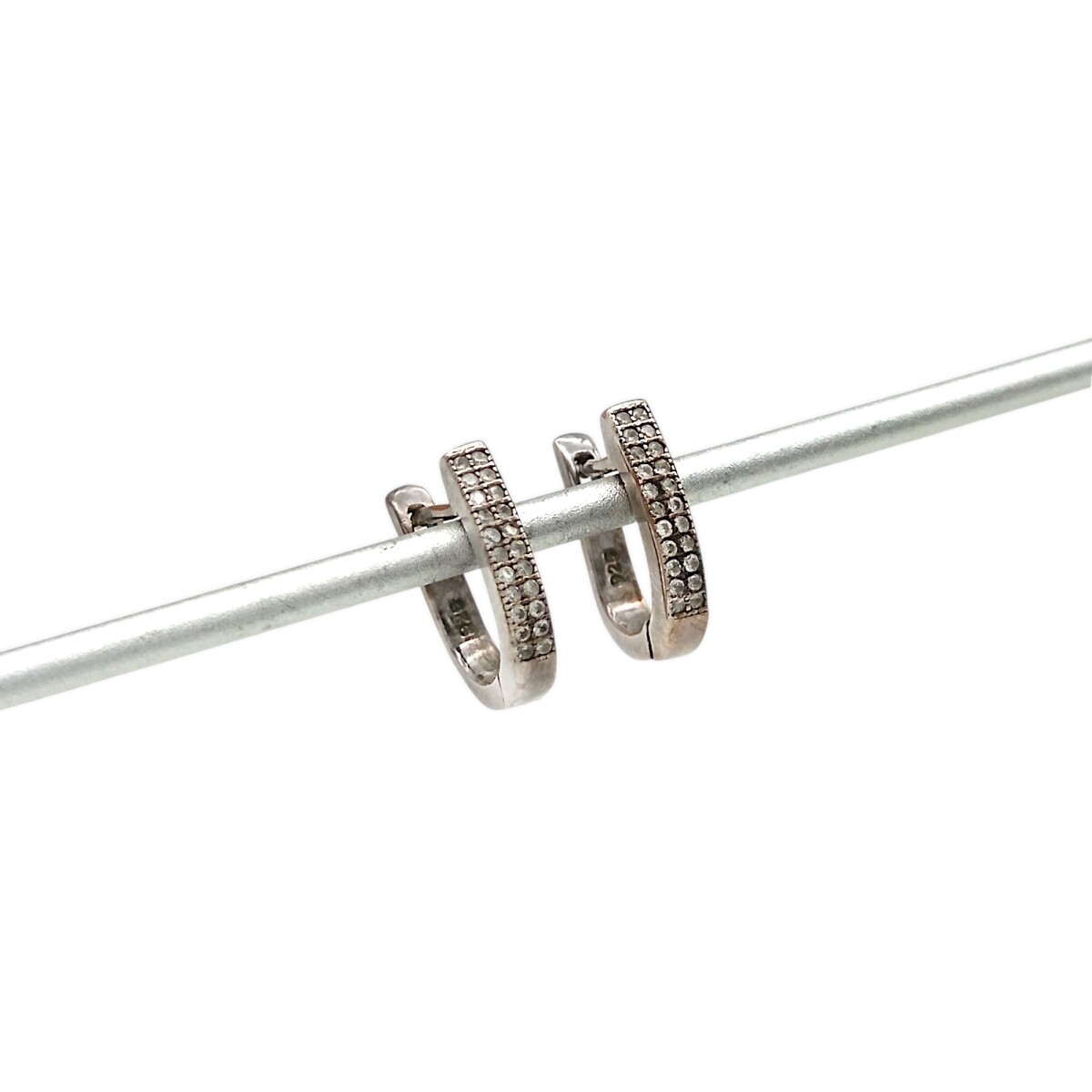 Caravanas Aros-Plata 925-Piedra Zirconia-CA3000 - conpiedra 