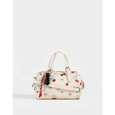 Cartera Bowling Con Charm Estampado Flores