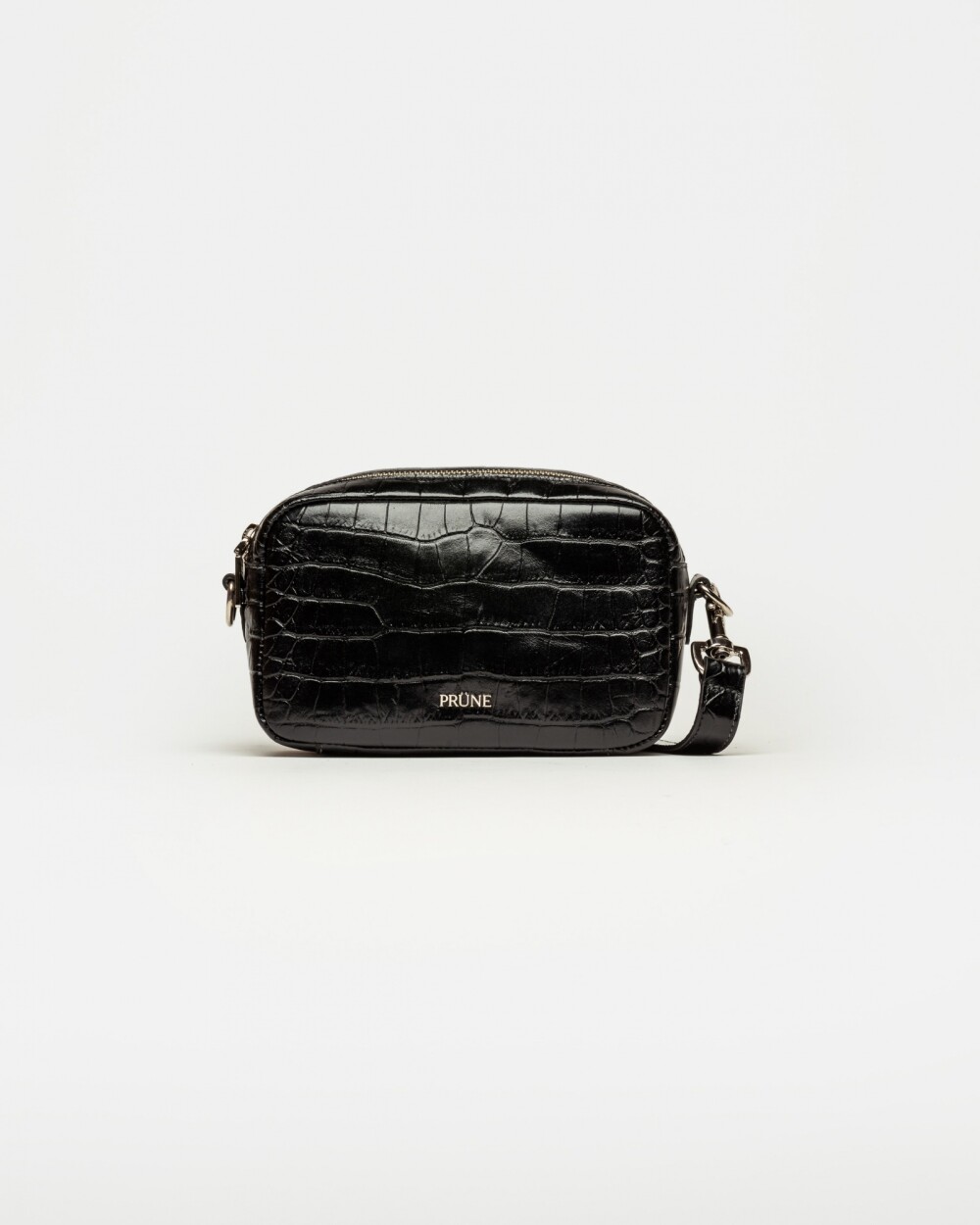 Bandolera New Eterial Croco Shine Negro