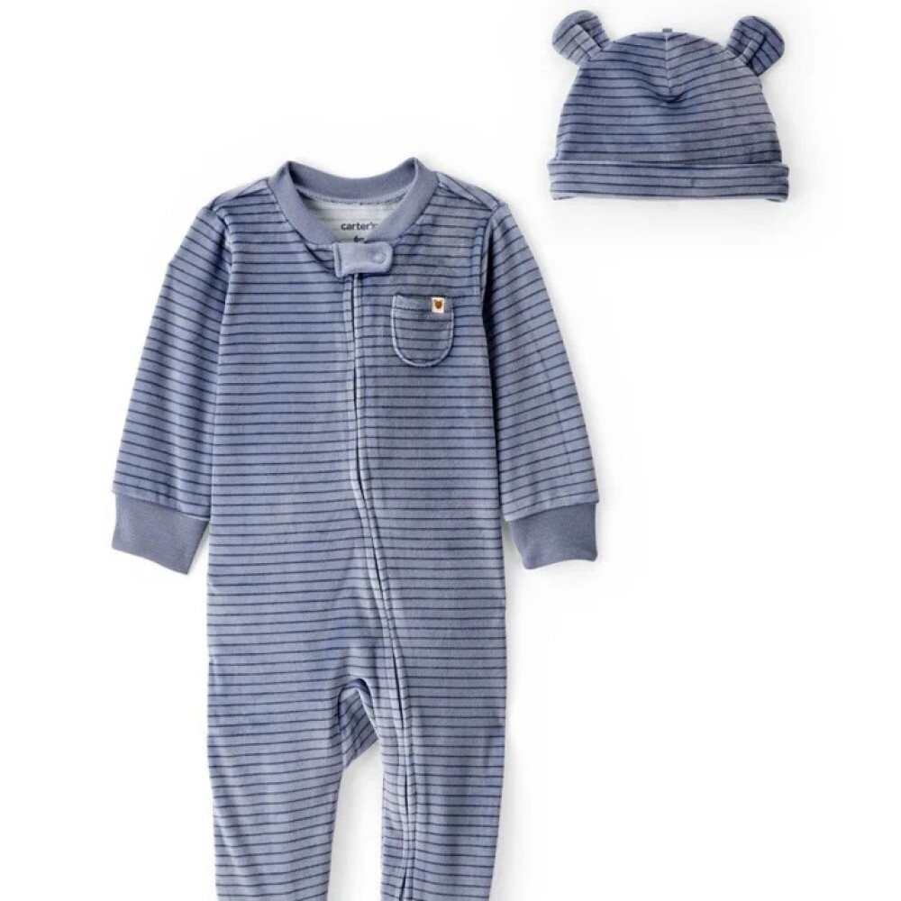 Enterito dreamplush + gorro primer muda CARTERS Enterito dreamplush + gorro primer muda CARTERS