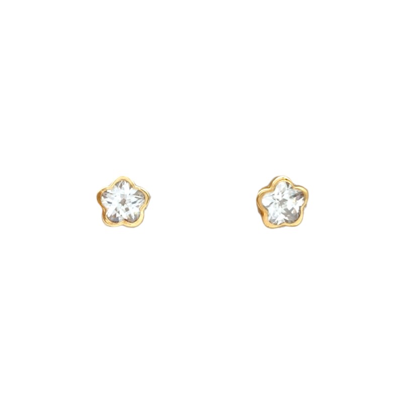 Caravanas Estrellas oro- Oro bajo - Zirconia - CA8179 conpiedra