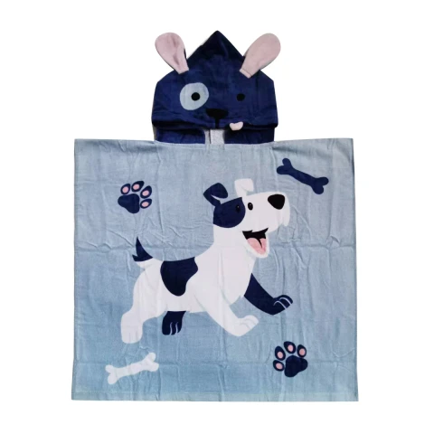 Bata Poncho con Forma Infantil Varios Diseños 100% Algodón 60 x 60 cm PERRO