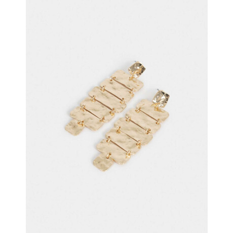 Aros Colgantes Largos Metal diferenciado Dorado Plata Cepillada