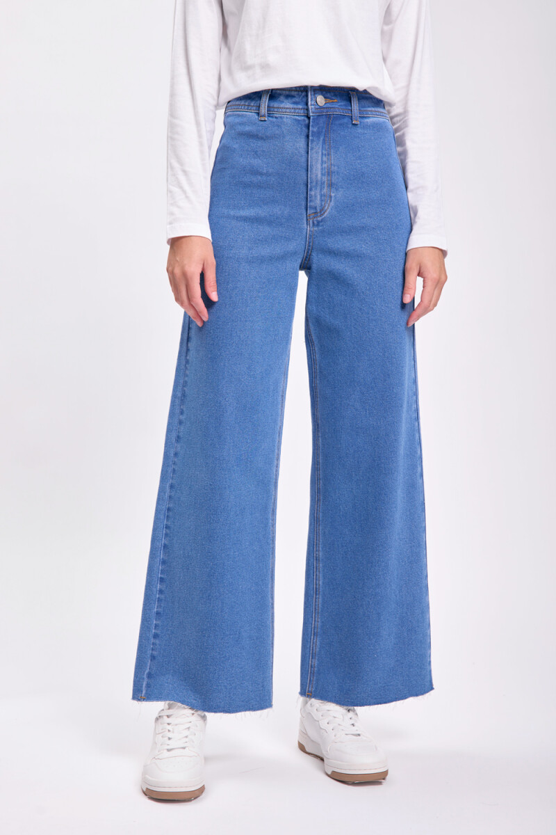Pantalón jean ancho - Azul Medio 