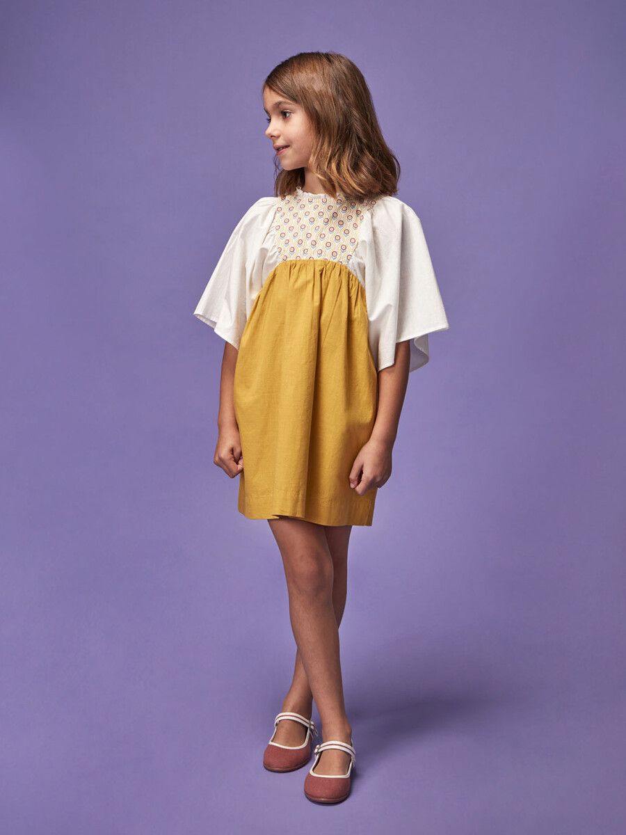 Vestido Canesu Estampado Amarillo
