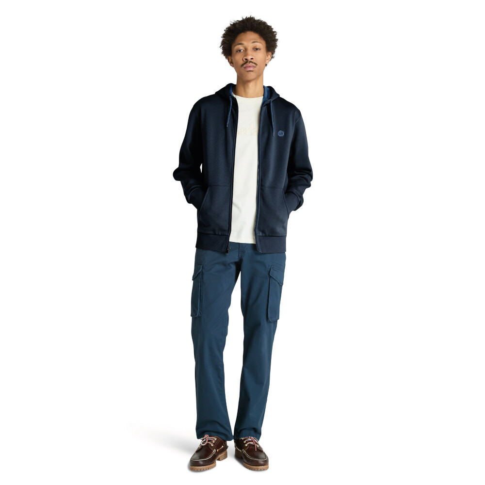 Polera Oyster River Zip Hoodie Hombre Dark Sapphire-Dark Denim