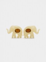 Pendientes Elefante Con Cristal beige