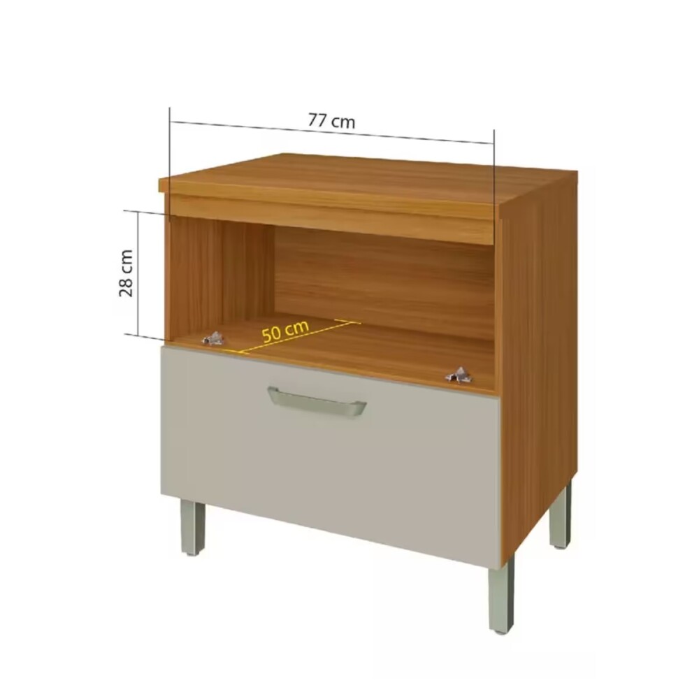 Bajo mesada Princesa 80cm 1 puerta 1 cajón Off White Bajo Mesada Princesa 80cm 1 Puerta 1 Cajón Off White