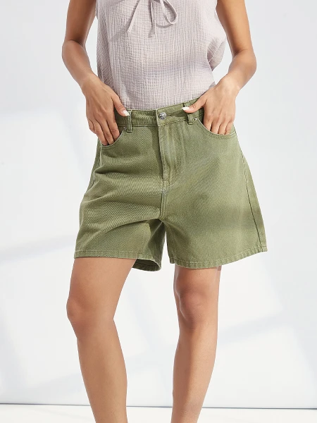 SHORT MACEIO VERDE GRISACEO