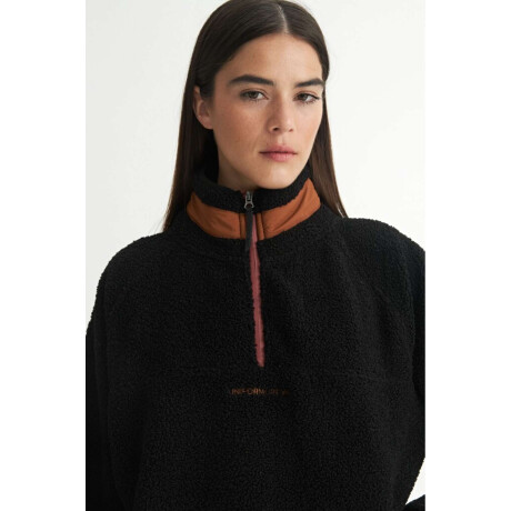 Campera sherpa Teddy Negro