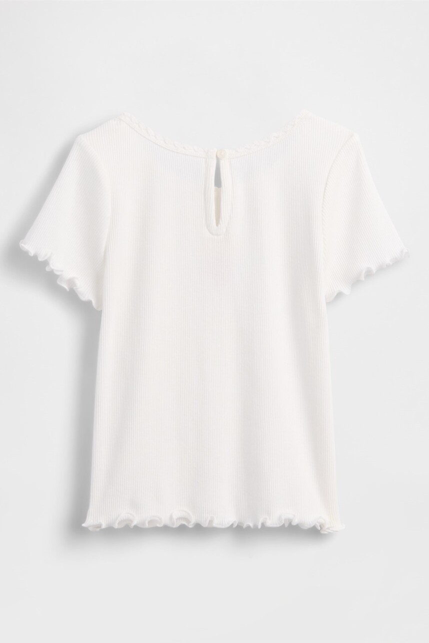 Remera Logo Gap Rib Toddler Niña New Off White