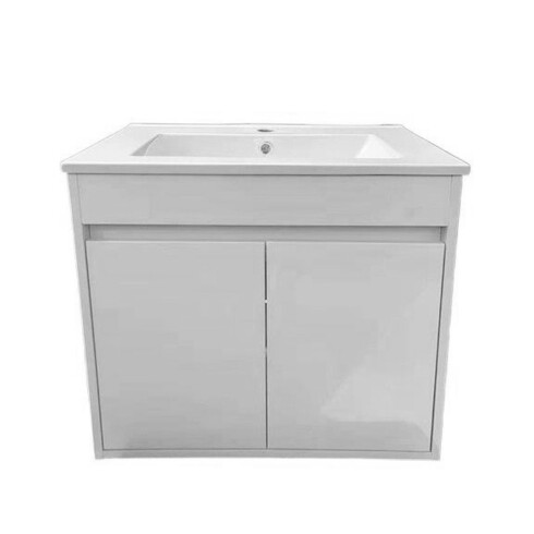 MUEBLE BLANCO DE MADERA LAQUEADO 2 PUERTAS CON BACHA 79x45x56 cm 000