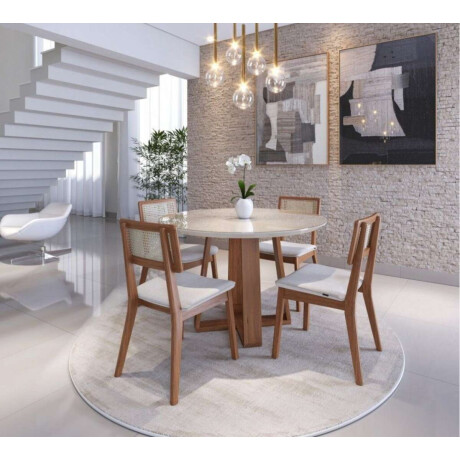 Silla de Comedor Classic Li­nea Manhattan Tela Lino/Natural