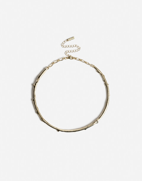 Collares Cortos Metal Collar Rígido Espinas - Dorado