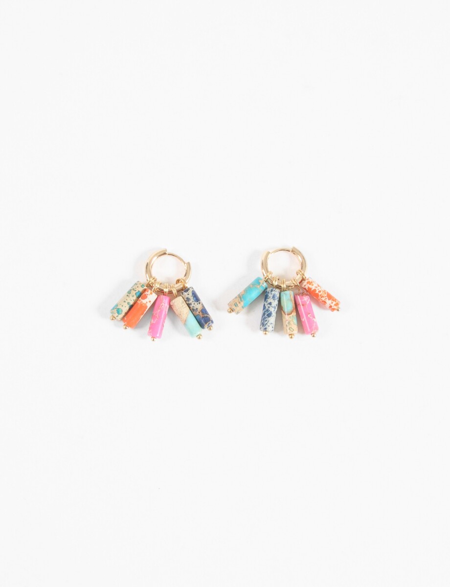 Aros dijes piedra natural - dorado 
