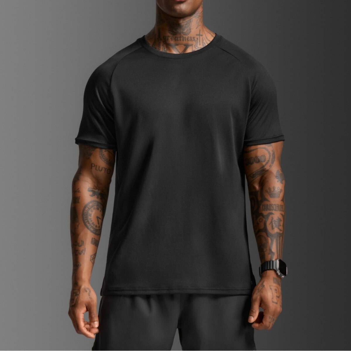 Polo Running Aero Mesh Tee Hombre - Black/silver Reflective 