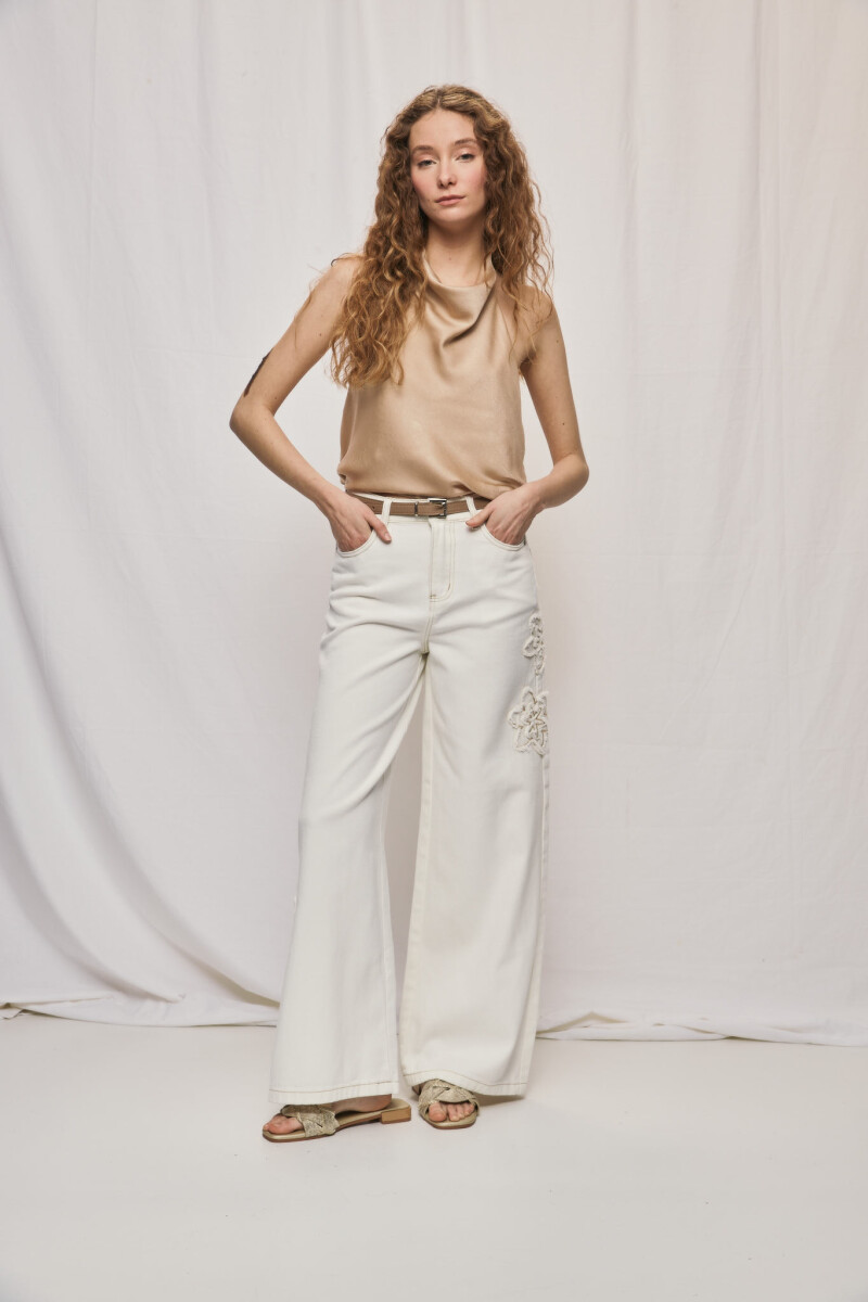 PANTALÓN FLORALA Blanco