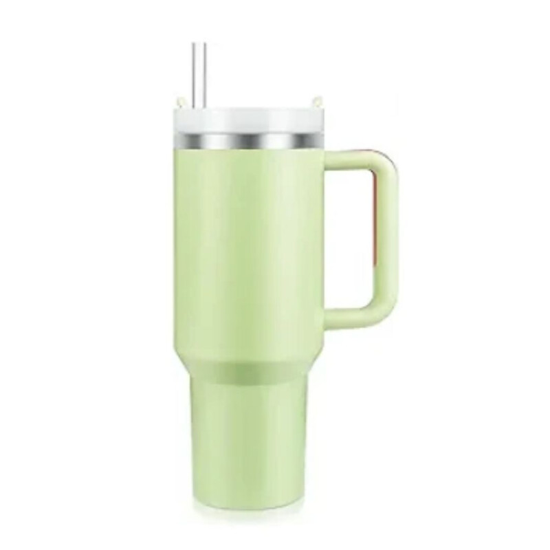 Vaso térmico de acero con asa Verde Claro Vaso Térmico De Acero Con Asa Verde Claro