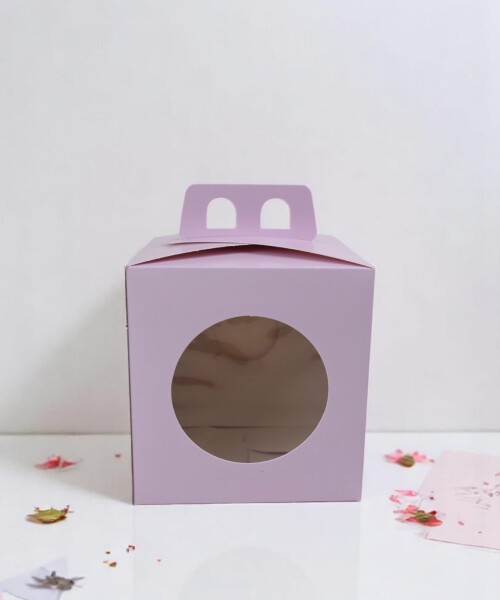 Caja flexi 52 13x13x12 con visor + asa. LILA