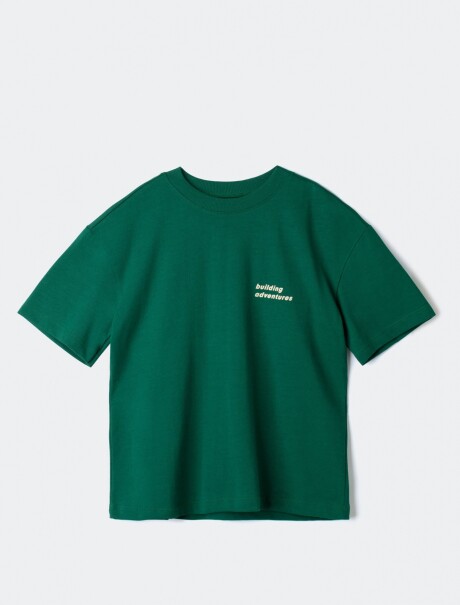 CAMISETA INFANTIL CON ESTAMPA VERDE