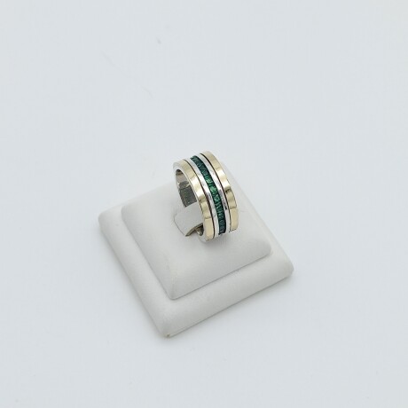Anillo de plata 925, double en oro 18 ktes y circonias. Anillo de plata 925, double en oro 18 ktes y circonias.
