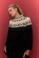 Polera con jacquard negro