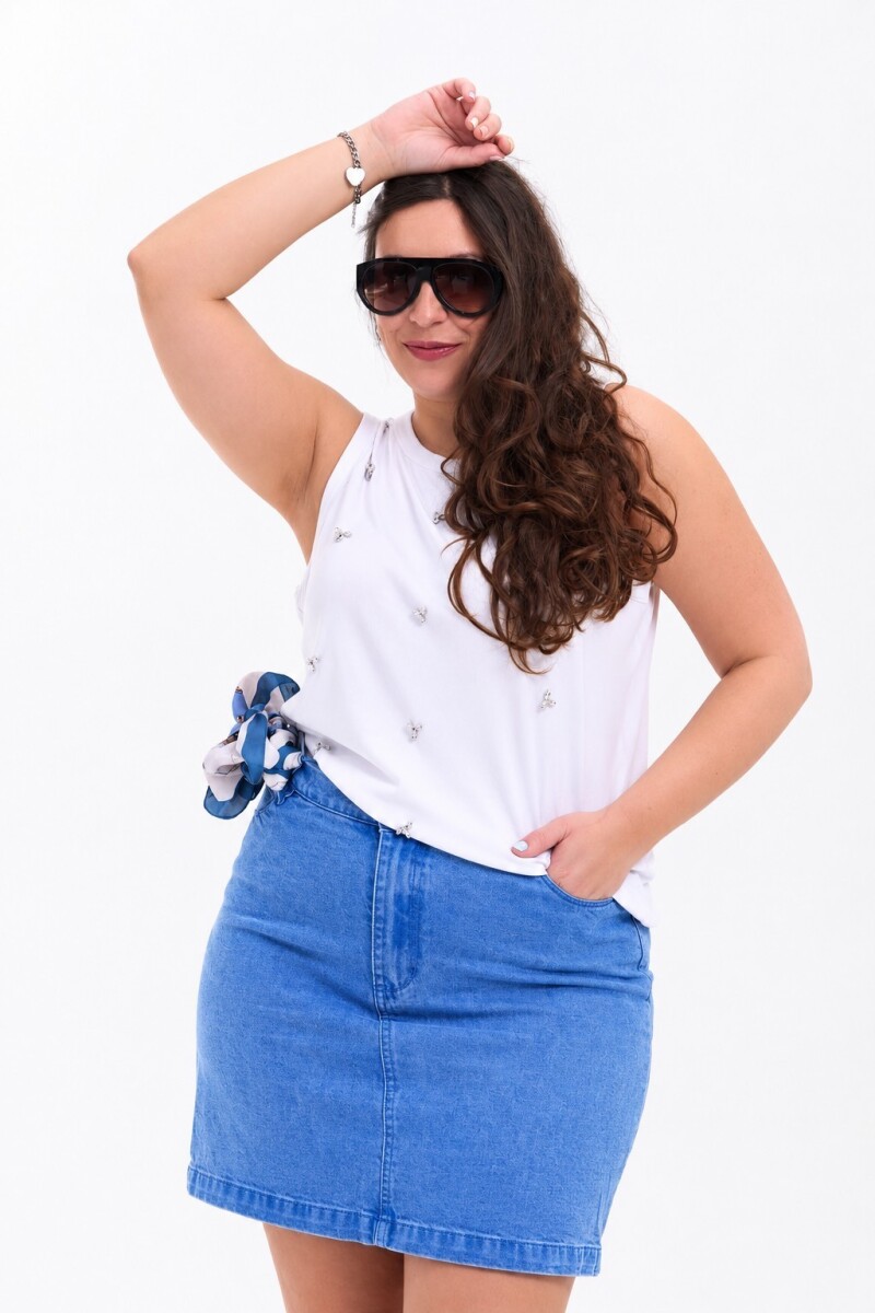Pollera Chicle azul 