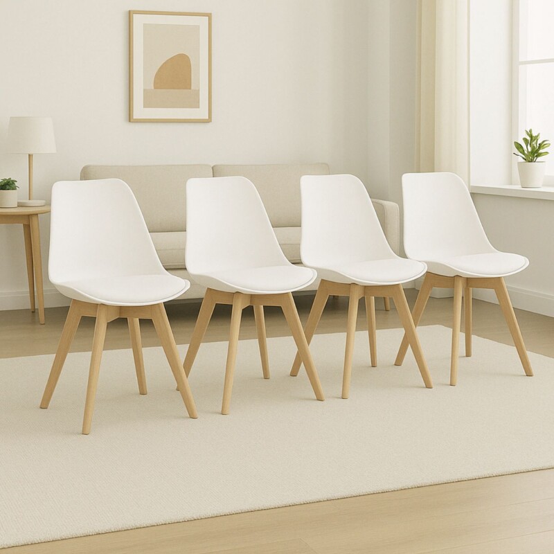 Silla Eames Pack 4 unidades Acolchonada Calidad Premium Silla Eames Pack 4 unidades Acolchonada Calidad Premium